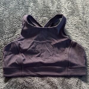 LuLulemon high neck cross back black sports bra
